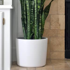 Mid-Century Modern 11.75 in. L x 11.75 in. W x 9.5 in. H 22.71 qts. White Indoor Ceramic Planter 1 (-Pack)