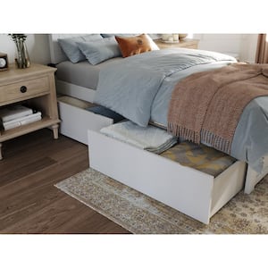 Urban Twin-Full White Bed Drawers