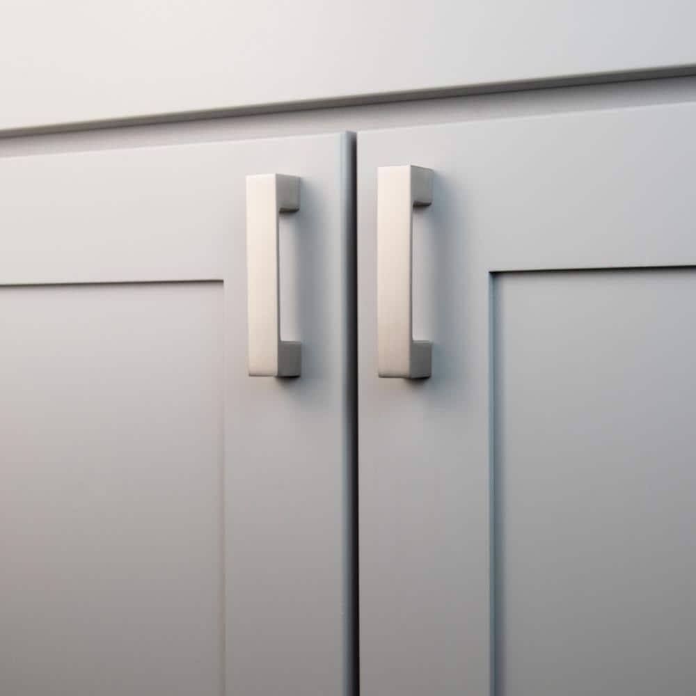 Satin Nickel 3-Inch Modern Bar Cabinet Pulls