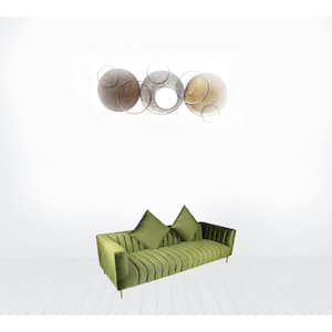 90 in. Round Arm Velvet Bridgewater Rectangle Sofa in Green