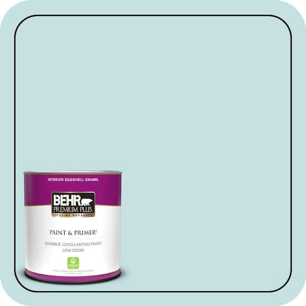 BEHR PREMIUM PLUS 1 qt. #T17-04 Peek a Blue Eggshell Enamel Low Odor Interior Paint & Primer