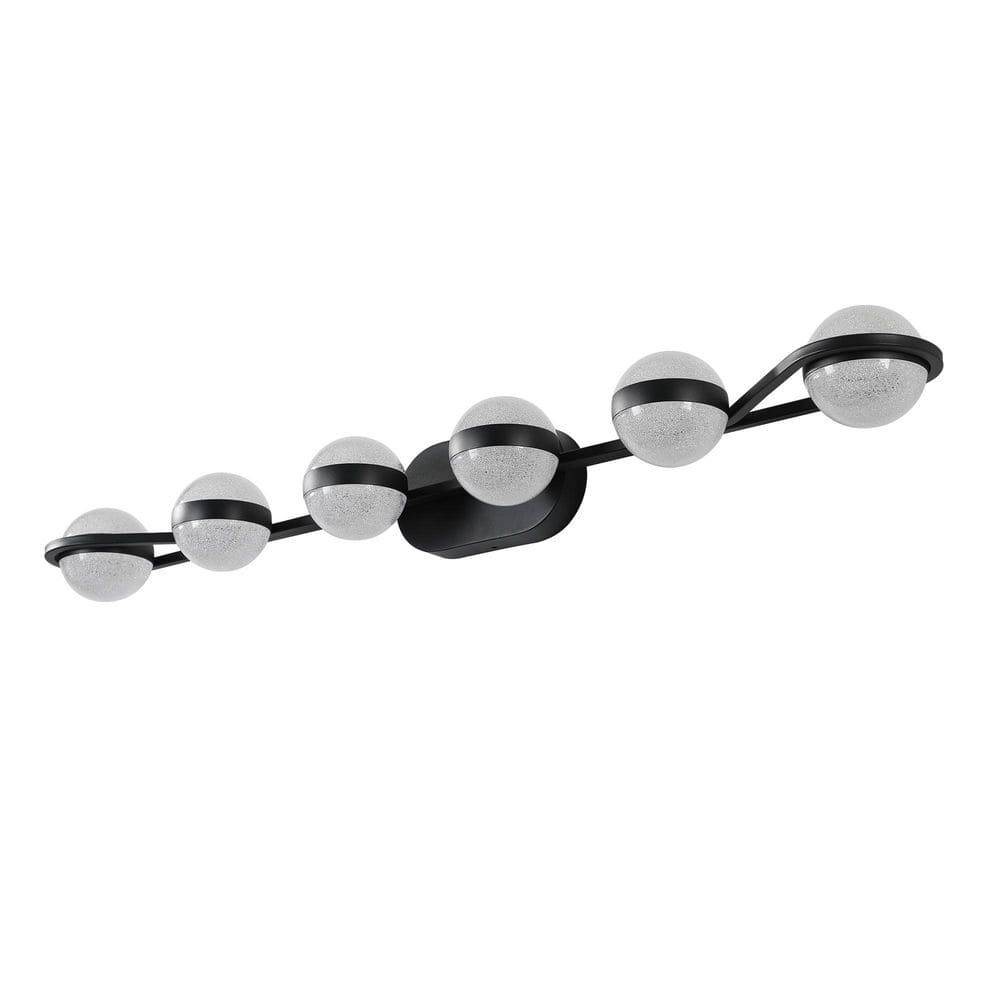 43.3 in. 6-Light Black LED Vanity Light for Bathroom, Wall Mounted Decorative Lighting Fixture price history on PriceWatchPro