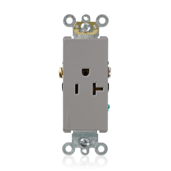 Leviton Decora Plus 20 Amp 125 V Single Outlet/Receptacle, Gray (1-Pack) 16341-GY