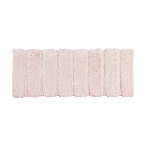Tufted Pearl Channel 24 in. x 58 in. Blush Polyester Runner Bath Rug