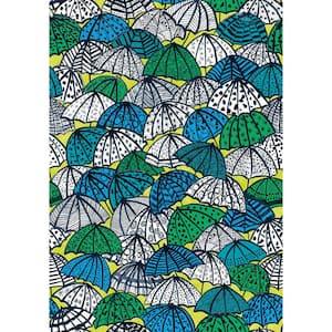 Green Dara Chartreuse Jolly Brollies Wallpaper