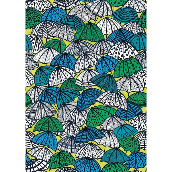 OhPopsi Green Dara Chartreuse Jolly Brollies Wallpaper Sample