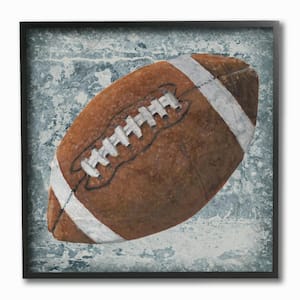 12 in. x 12 in. "Grunge Sports Equipment Football by Studio W Printed Framed Wall Art