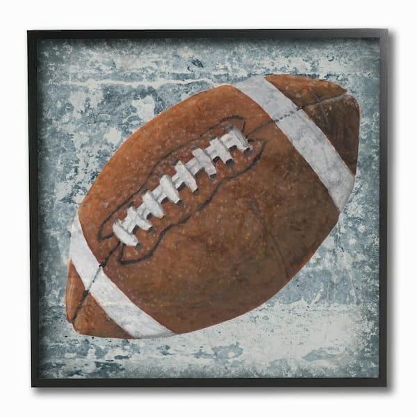 Stupell Industries 12 in. x 12 in. "Grunge Sports Equipment Football by Studio W Printed Framed Wall Art