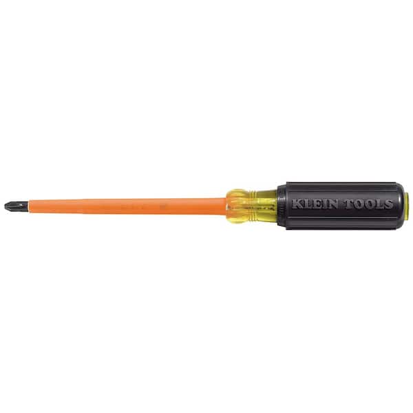 Klein Tools #2 4 in. Round Shank Insulated Phillips Head Screwdriver with Cushion Grip Handle
