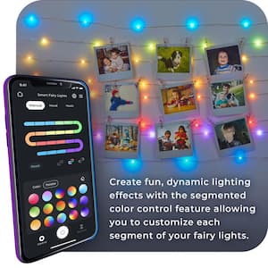 32.8 ft. Plug-In Wi-Fi Smart Multi-Color RGB LED Music Sync Fairy Tape Light