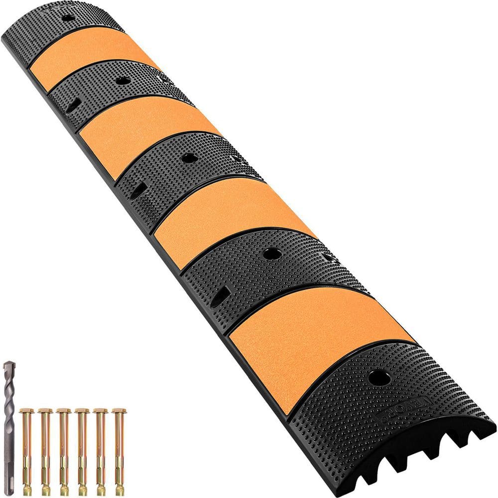 72.8 in. x 12.2 in. Rubber Speed Bump 2-Channel Garage Speed Bump 22000 lbs. Loading for Asphalt Concrete Driveway price history on PriceWatchPro