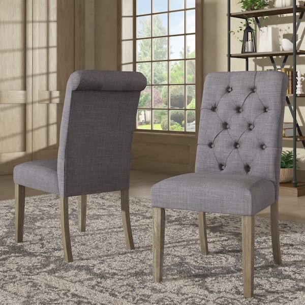 Grey button dining deals chairs