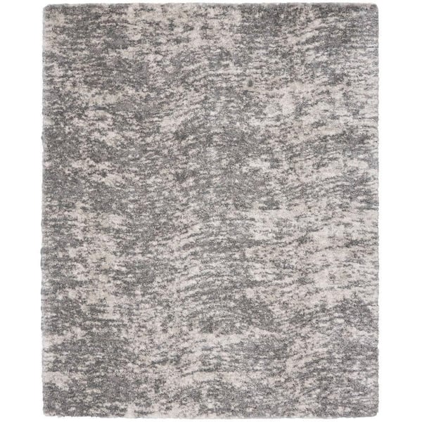 Dreamy Shag Charcoal Grey 8 ft. x 10 ft. Abstract Contemporary Area Rug