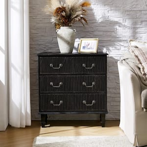 Elpenor Charcoal 28 in. W Solid Paulownia Wood 4-Drawer Nightstand with Charging Station