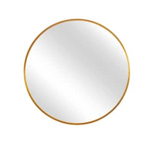 32 in. W x 32 in. H Round Framed Gold Mirror
