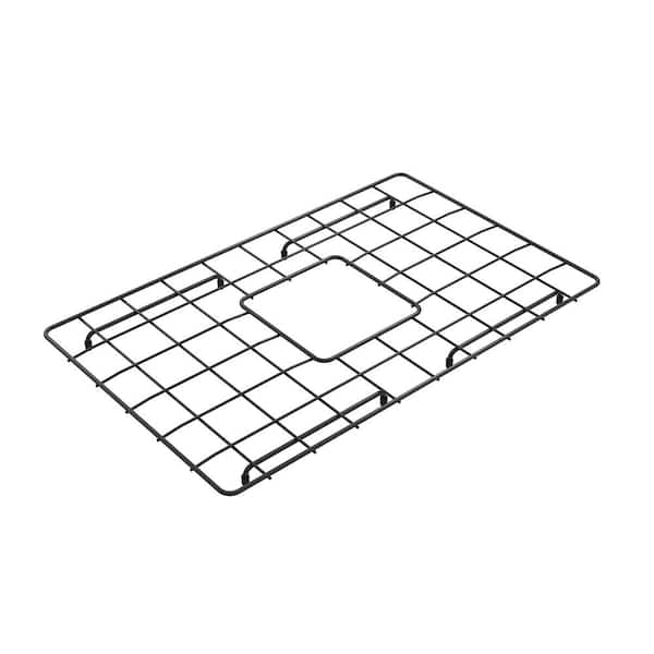 BOCCHI 21.4 in. L x 13.4 in. W Bottom Grid 2.0 in Matte Black for 27 in. 1633 Single Bowl Sink