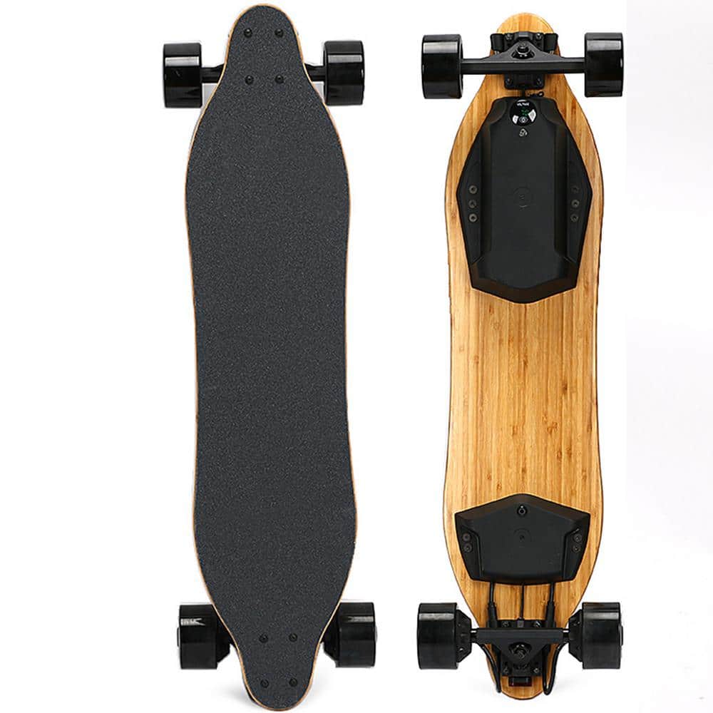 Saks faglært Bytte 38.19 in. L x 10.83 in. W x 5.71 in. H Electric Skateboard with Remote  Control Black CU34807112 - The Home Depot
