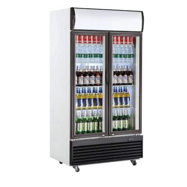 Cooler Depot 36in.W 18 cu.ft. Slim Fridge Commercial upright glass door Refrigerator Drinks Cooler in Black