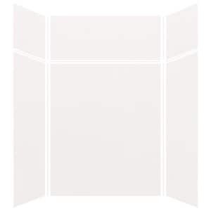 Expressions 48 in. x 60 in. x 96 in. 4-Piece Easy Up Adhesive Alcove Shower Wall Surround in White