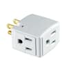 Leviton Grounded Triple Cube Outlet Adapter, White R54-00692