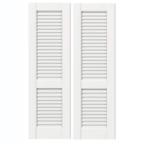 48 in. x 80 in. Louvered MDF, White Primed Wood, Painted Pre-Finished Door Panel Interior Door Slab Without Hinges