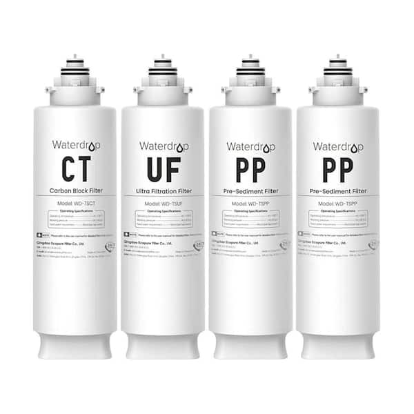 Undersink Replacement Water Filter Compo Pack,Compatible with Under-Sink Ultra Filtration System WD-TSU-W,2PP+CT+UF