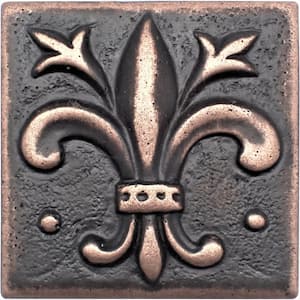 Niche Tiles Flor De Lis Pewter Nickel 2 in. x 2 in. Metal Decorative ...