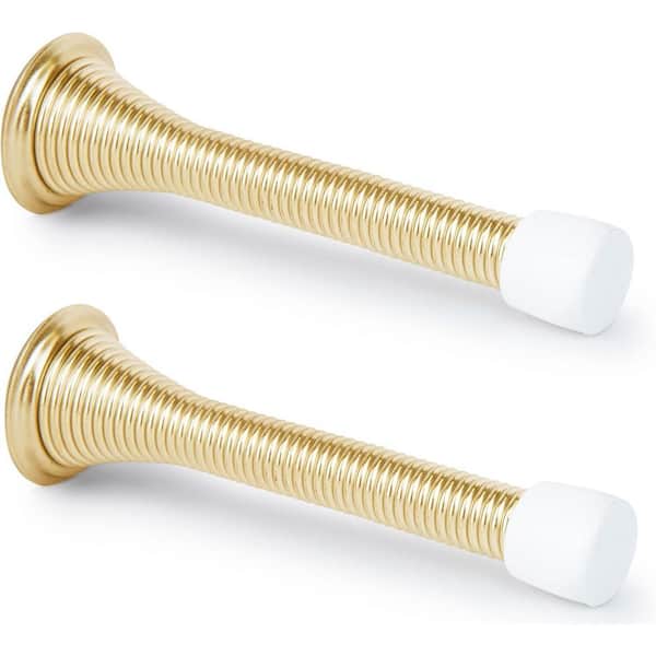 Spring Door Stopper with Rubber Tip : Flexible Spring Bumper : Wall Protection : Easy Installation