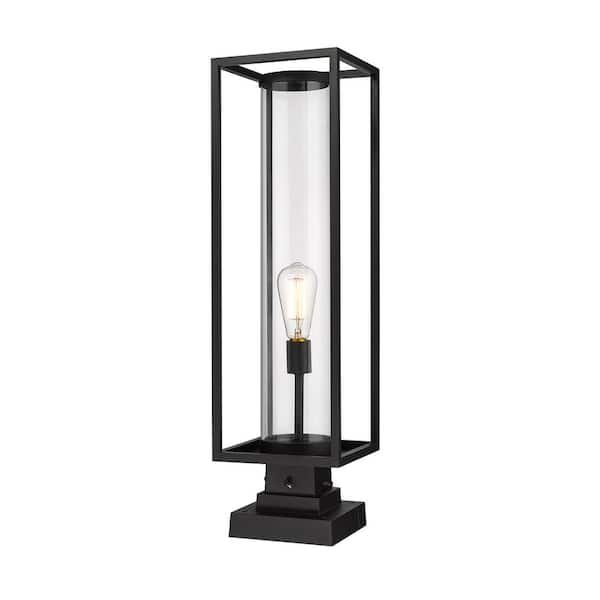 Unbranded Dunbroch 28.75 in. 1-Light Black Aluminum Hardwired Outdoor Weather Resistant Pier Mount Light With No Bulb Included