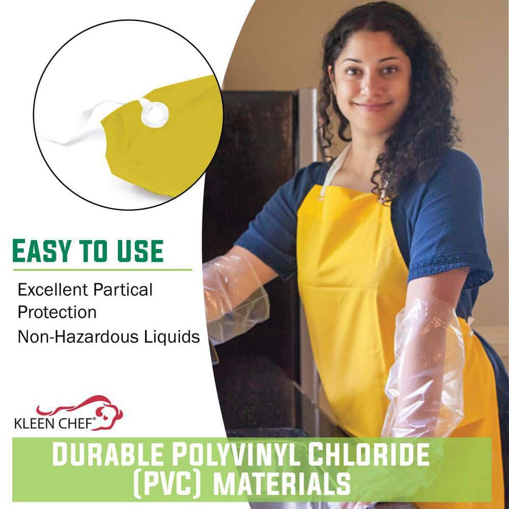 Small Yellow Waterproof Vinyl Bib Apron with Adjustable Neck