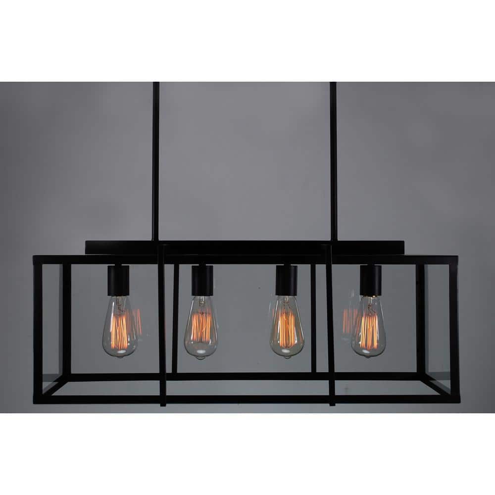 Eastwood II 28.5" Rubbed Oil Bronze Industrial Island Pendant with Clear Glass