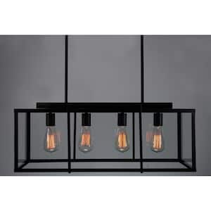 Eastwood II 28.5 in. 4-Light Oil Rubbed Bronze Kitchen Island Pendant Light Fixture with Clear Glass Shade