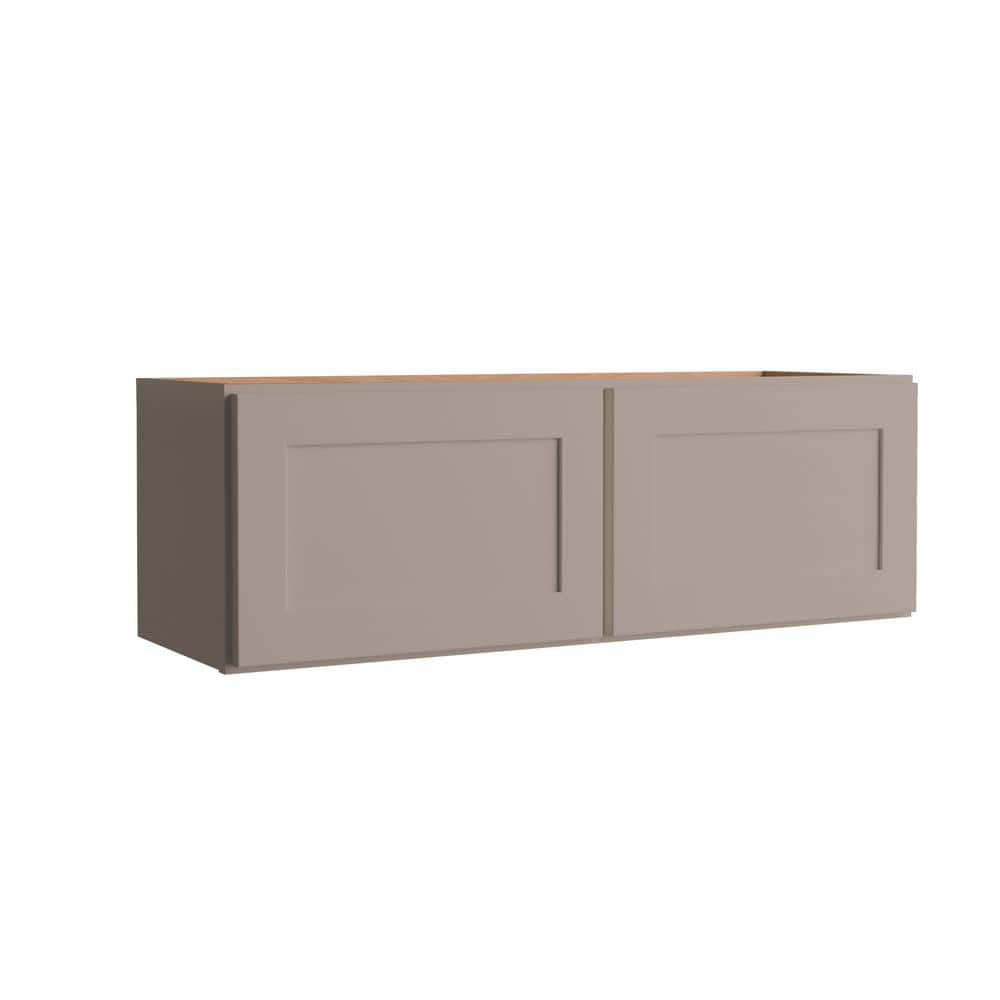 Hampton Bay Courtland Shaker Assembled 36 in. x 12 in. x 12 in. Stock Wall Kitchen Cabinet in Sterling Gray Finish