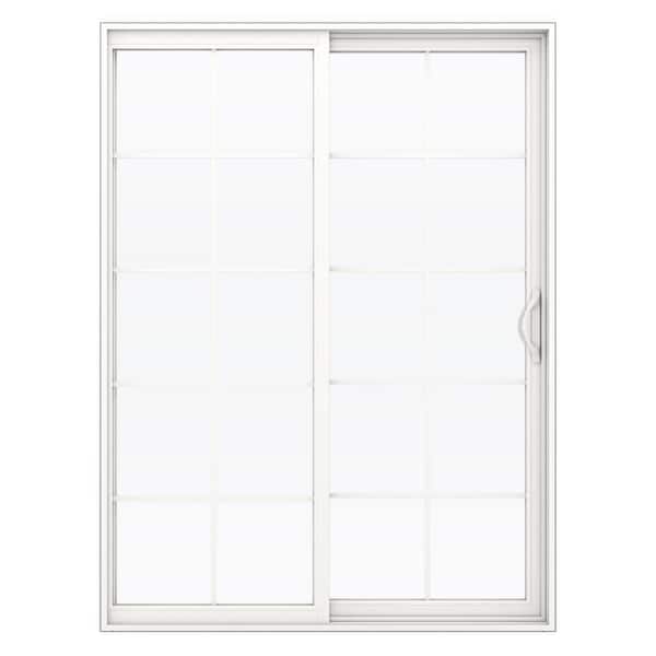 JELD-WEN 60 in. x 80 in. V-2500 White Vinyl Left-Hand 10 Lite Sliding Patio Door