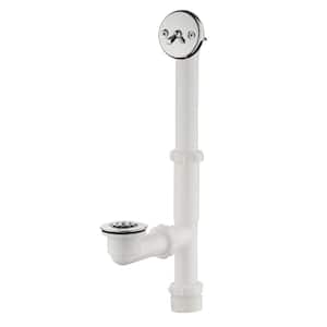 Trip Lever 1-1/2 in. White Poly Pipe Bath Waste and Overflow Drain in Chrome
