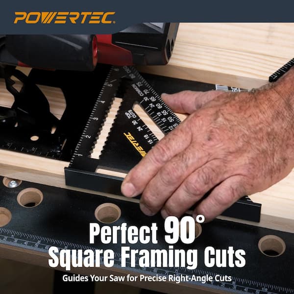 POWERTEC 7 in. Rafter Square, Aluminum Carpenter Square for