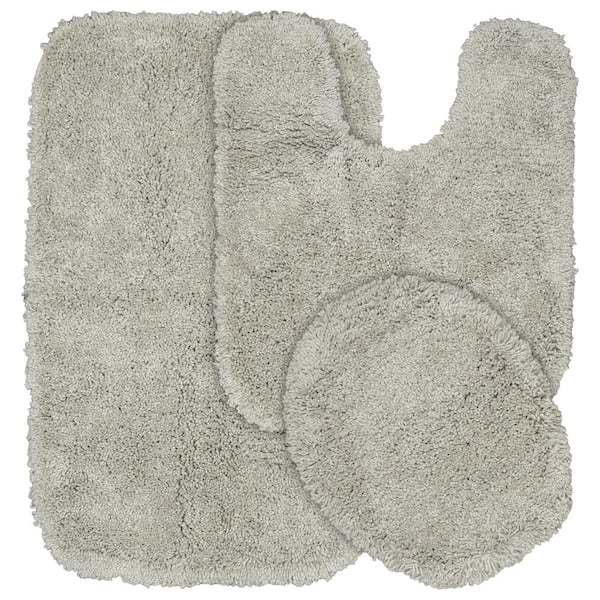 Garland Rug Serendipity Taupe 21 in. x 34 in. Washable Bathroom 3-Piece Rug Set