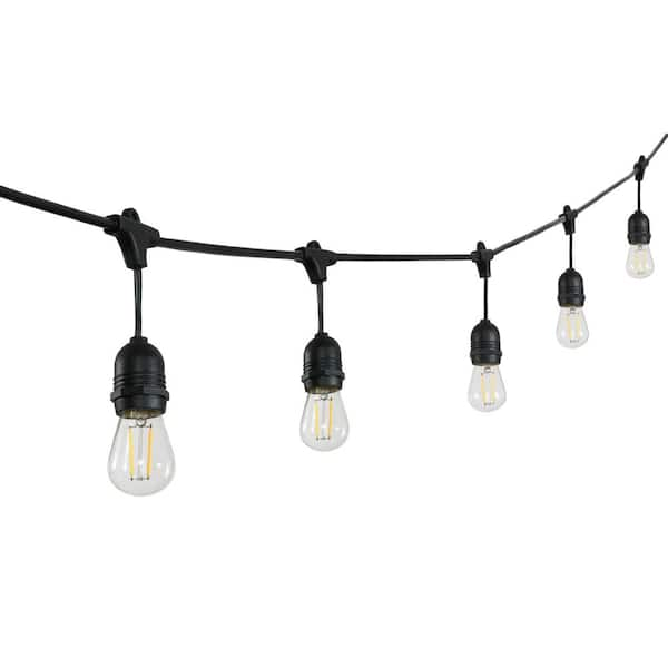 Enbrighten 24 Bulbs 48 ft. Outdoor/Indoor Bistro LED String Lights 38357 -  The Home Depot