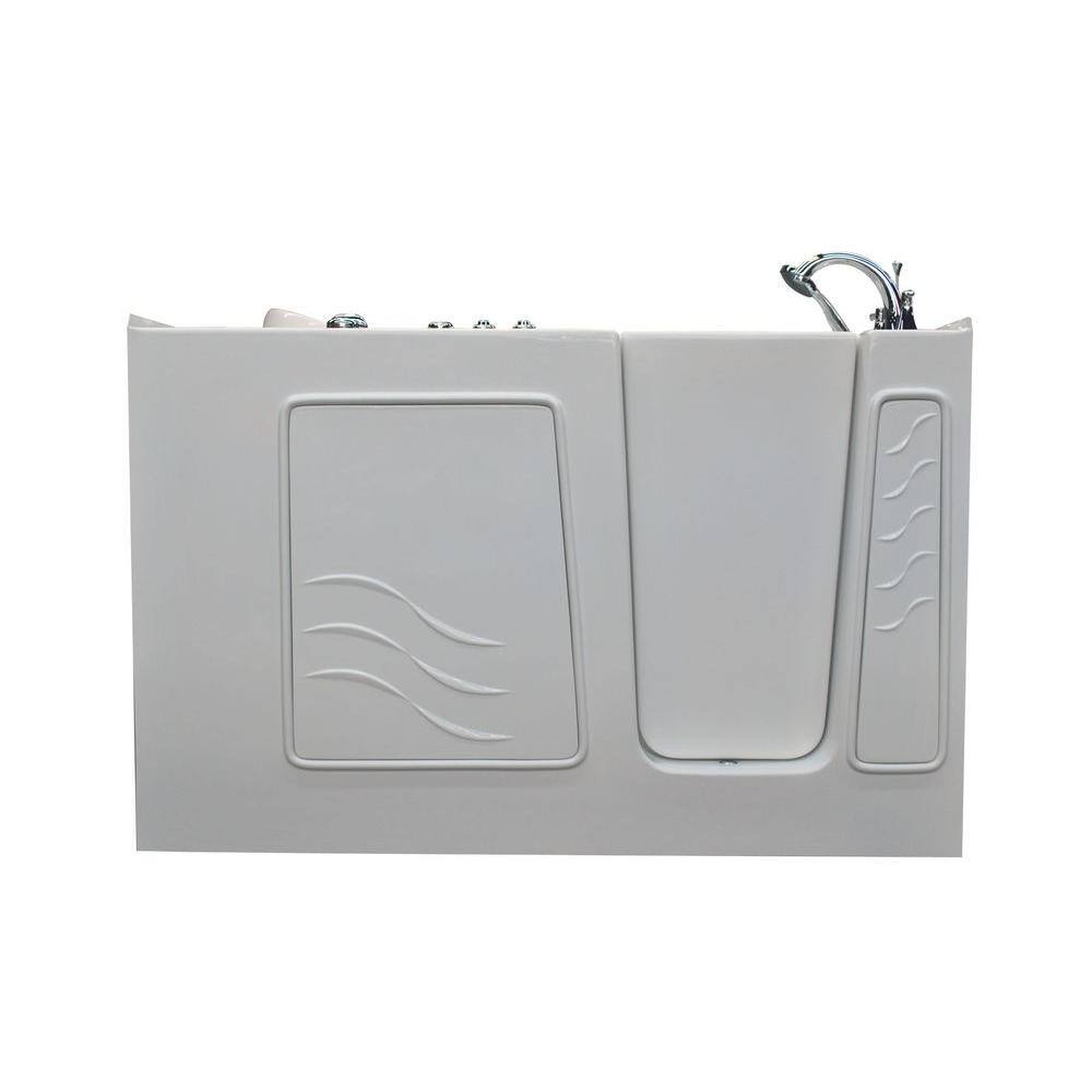 Rampart 60'' White Fiberglass Walk-In Whirlpool Bathtub