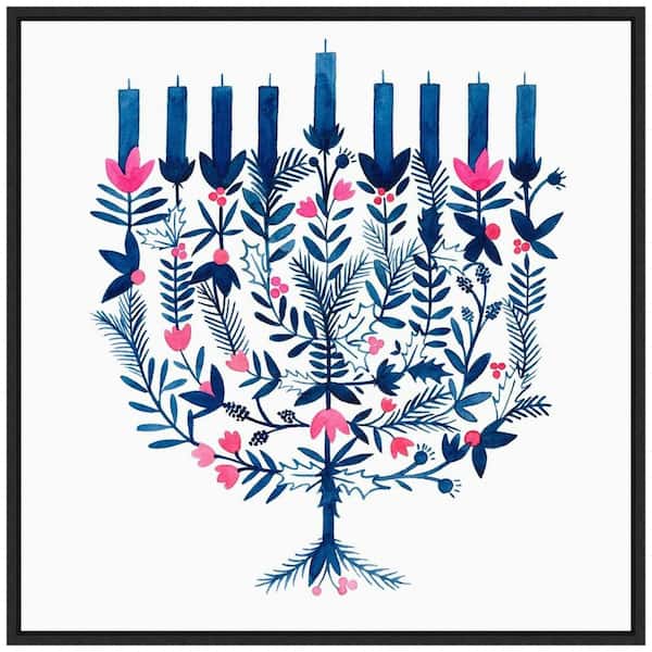 Amanti Art 22 in. Boho Hanukkah I Christmas Holiday Framed Canvas Box Wall Art