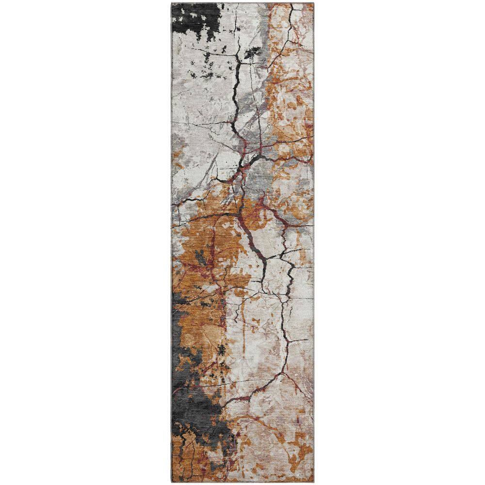 Mayfield Premium Machine Washable Abstract AMF2431 Paprika 2 ft. x 7 ft. Runner Rug price history on PriceWatchPro
