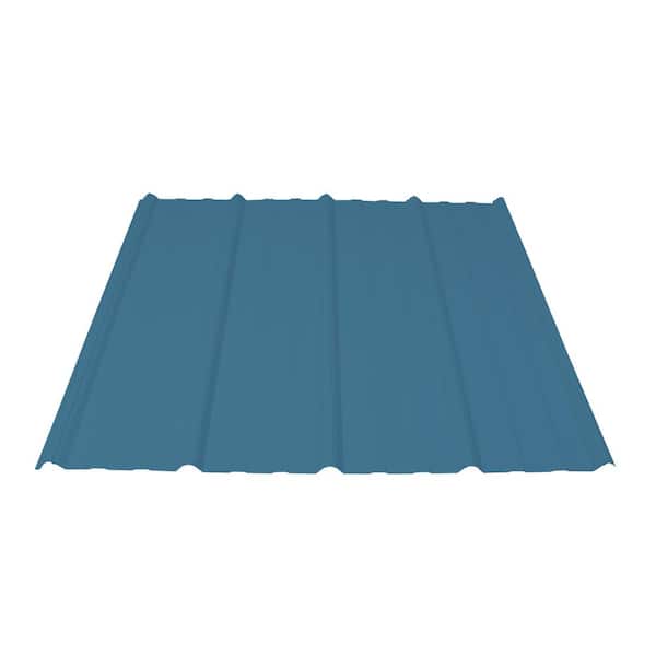 Fabral Shelterguard 12 ft. Exposed Fastener Galvanized Steel Roof Panel in Caribbean Blue
