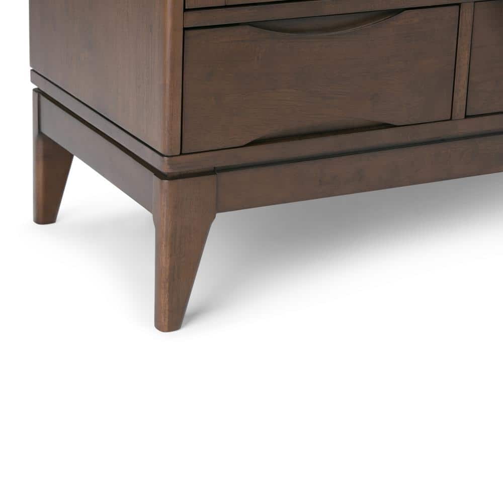 Harper Mid-Century Modern Walnut Brown Solid Hardwood Office Cupboard