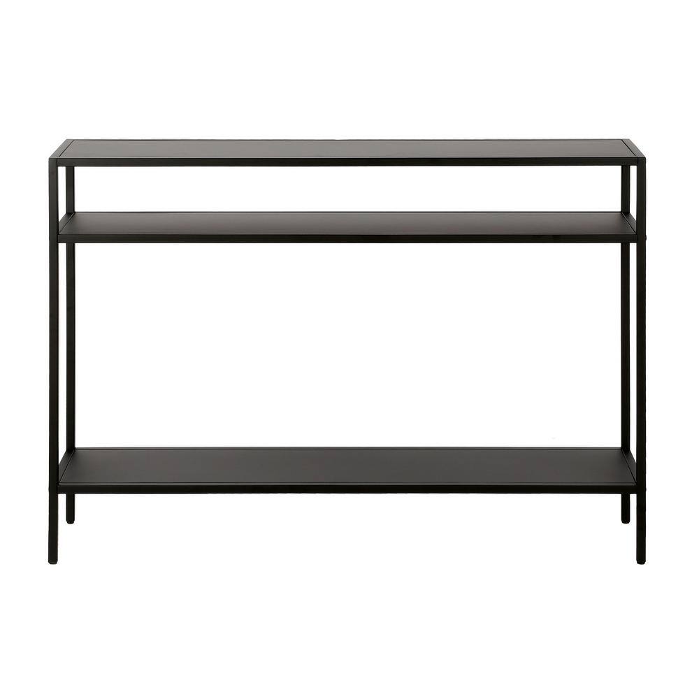 Ricardo 42" Blackened Bronze Industrial Console Table with Storage