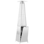 42000 BTU Stainless Steel Material Pyramid Glass Tube Flame Outdoor Heater with Aluminum Top Reflector