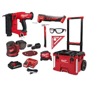 M18 FUEL 18-Volt Lithium-Ion Brushless Cordless Gen II 18-Gauge Brad Nailer Woodworking Kit (3-Tool) w/PACKOUT Tool Box