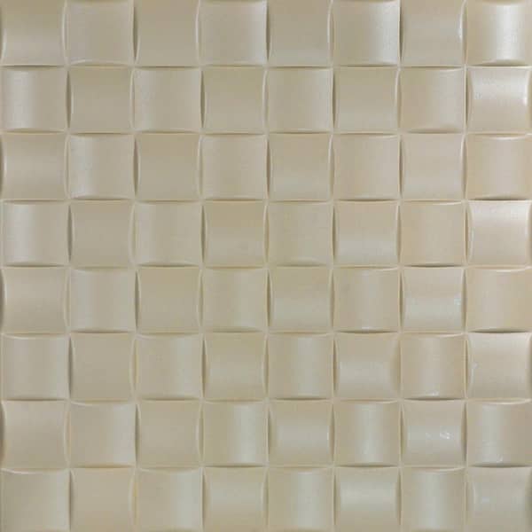 A La Maison Ceilings Cobblestone Lenox Tan 1.6 ft. x 1.6 ft. Decorative Foam Glue Up Ceiling Tile (21.6 sq. ft./case)