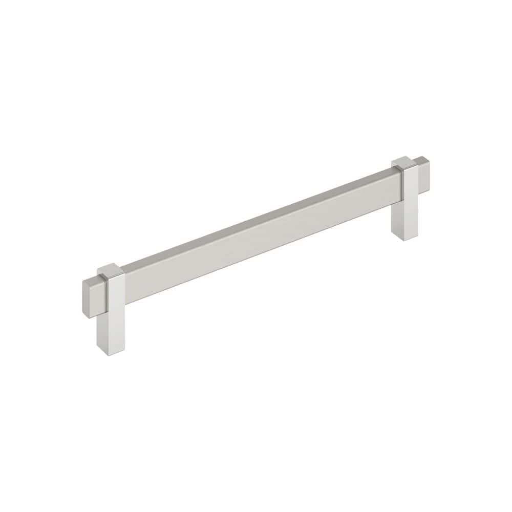 Mulino 7-9/16 in. (192mm) Center-to-Center Modern Satin Nickel/Polished Chrome Bar Cabinet Pull price history on PriceWatchPro
