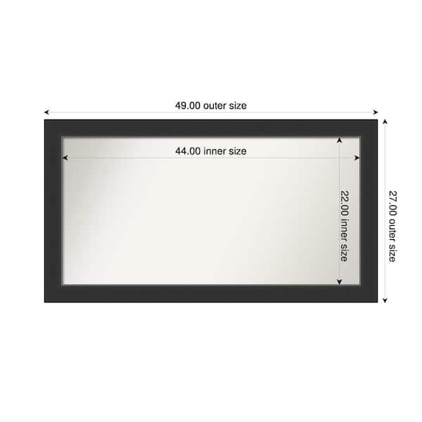 Amanti Art Corvino Black 49 in. x 27 in. Custom Non-Beveled Wood Framed Bathroom Vanity Wall Mirror