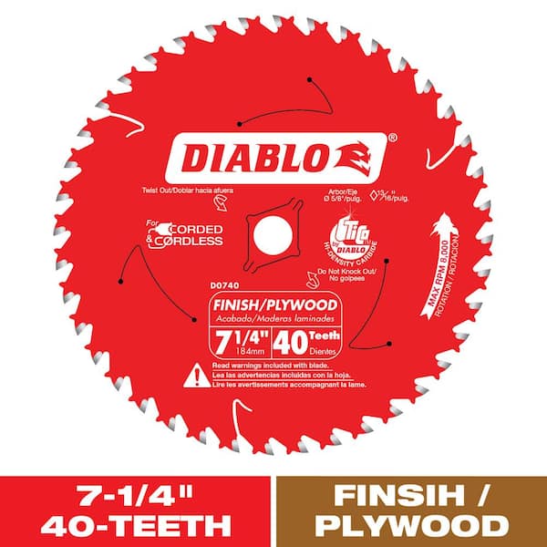 DIABLO 7-1/4in. x 40-Tooth Finish Circular Saw Blade for Wood